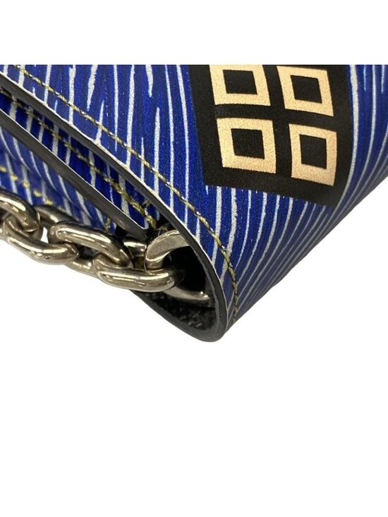 Louis Vuitton Wallet Twist Portefeuille Chain Blue Leather - Picture 8 of 13